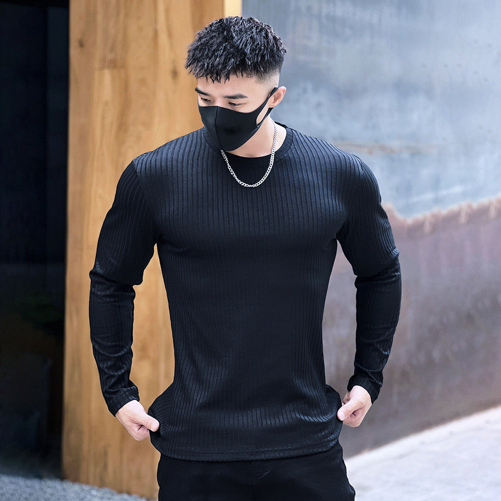 RIBBED LONG SLEEVE SPORT SWEATER